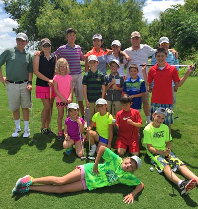 junior camp golfers and instructors