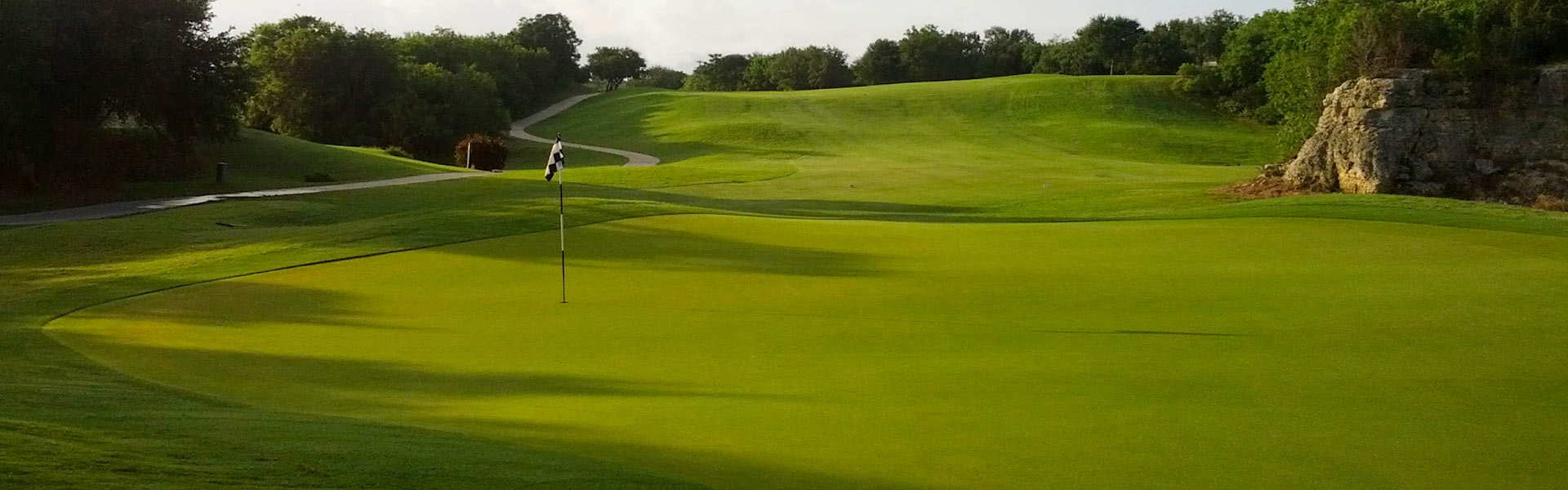 Image of golf ball on tee on grass.